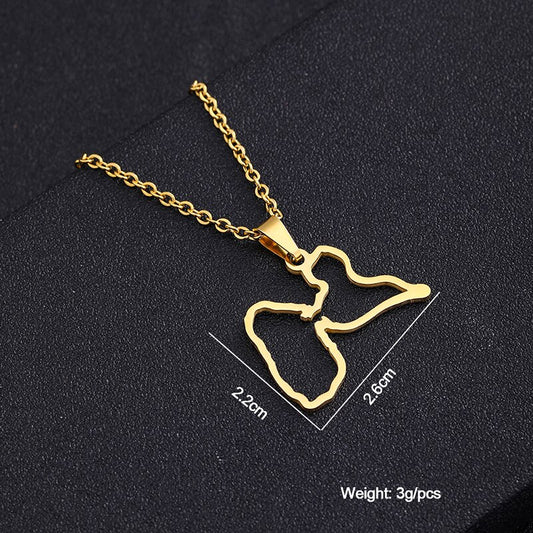 Pendentif Guadeloupe Contour Acier Inox