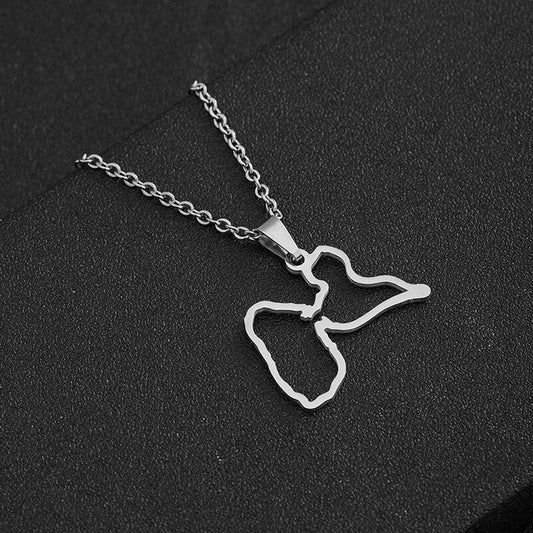 Pendentif Guadeloupe Contour Acier Inox