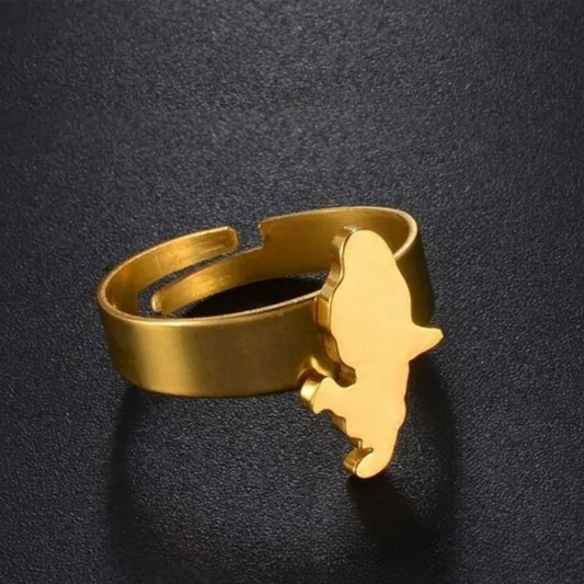 Bague Martinique - Bijoux Silver ou Gold - Cadeau Antillais et Mode Créole