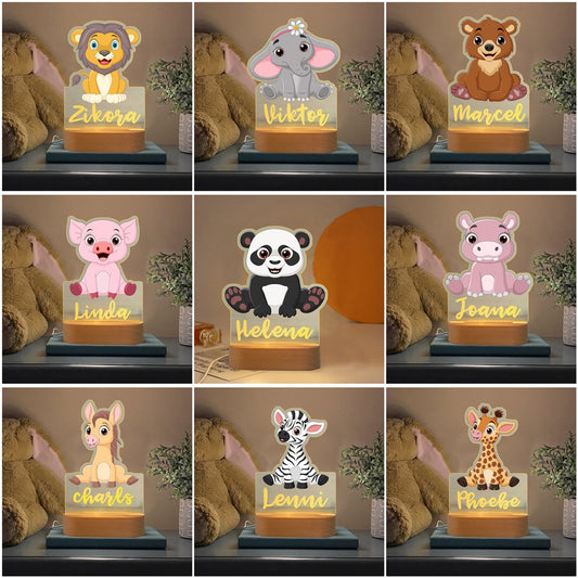 Veilleuse Personnalisée Animaux Prénom Lion