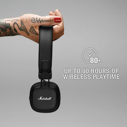 Marshall Major IV - Casque Bluetooth sans fil - Basses profondes - Pliable